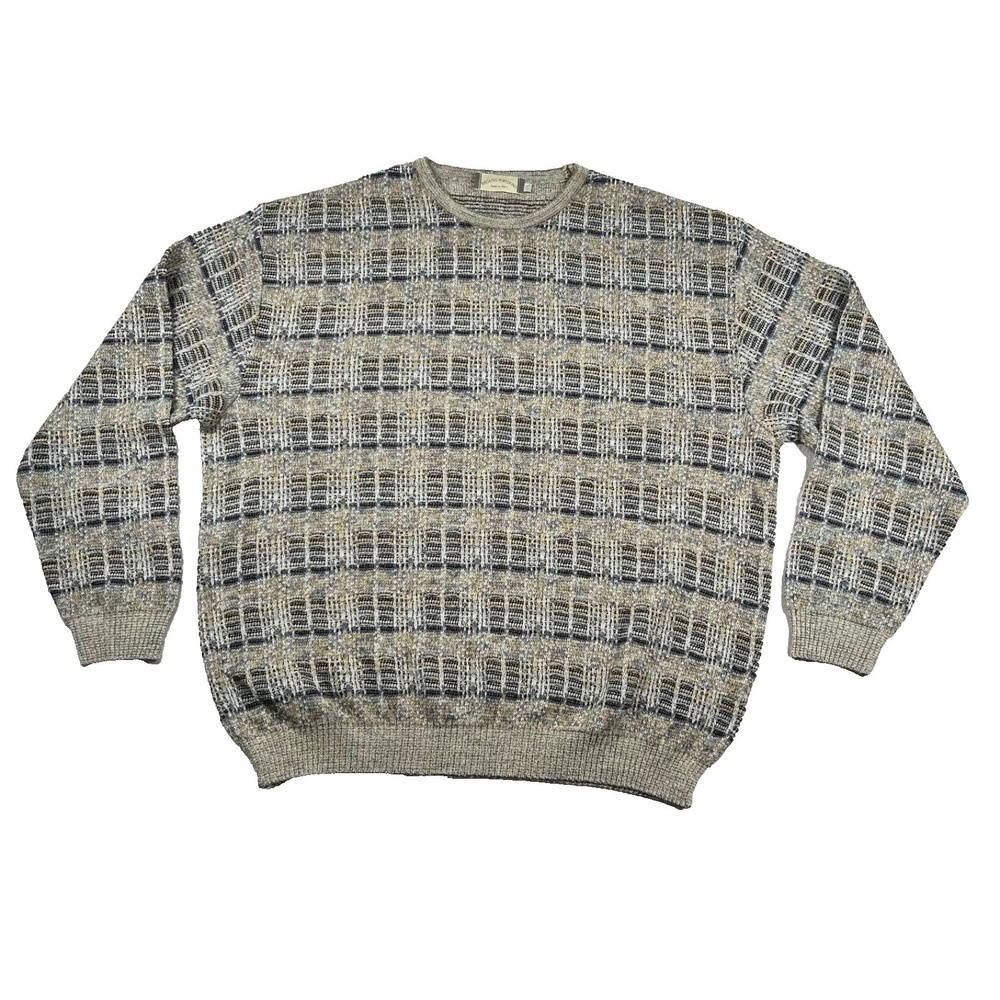 Riscatto Portofino Sweater mens 2xl Knit Crewneck Italy Grandpa Dad Geometric